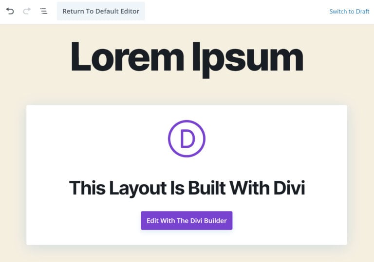 Edit with the Divi Builder